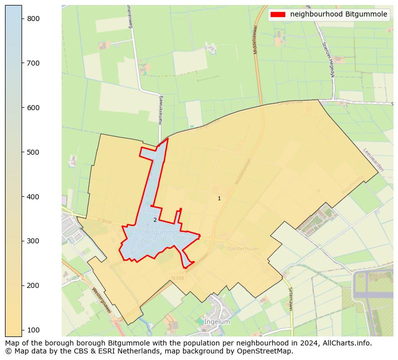 Image of the neighbourhood Bitgummole at the map. This image is used as introduction to this page. This page shows a lot of information about the population in the neighbourhood Bitgummole (such as the distribution by age groups of the residents, the composition of households, whether inhabitants are natives or Dutch with an immigration background, data about the houses (numbers, types, price development, use, type of property, ...) and more (car ownership, energy consumption, ...) based on open data from the Dutch Central Bureau of Statistics and various other sources!