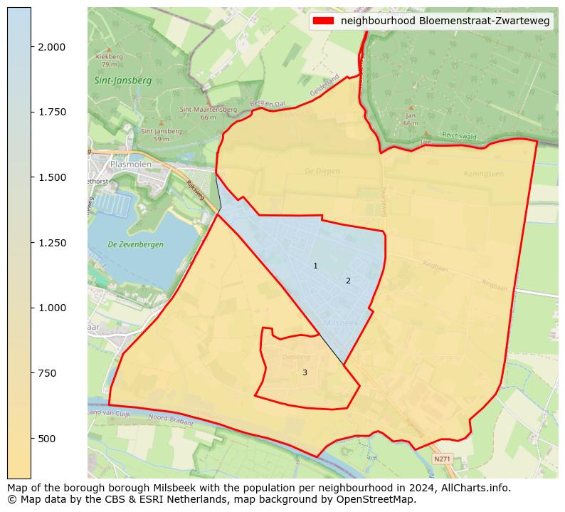 Image of the neighbourhood Bloemenstraat-Zwarteweg at the map. This image is used as introduction to this page. This page shows a lot of information about the population in the neighbourhood Bloemenstraat-Zwarteweg (such as the distribution by age groups of the residents, the composition of households, whether inhabitants are natives or Dutch with an immigration background, data about the houses (numbers, types, price development, use, type of property, ...) and more (car ownership, energy consumption, ...) based on open data from the Dutch Central Bureau of Statistics and various other sources!