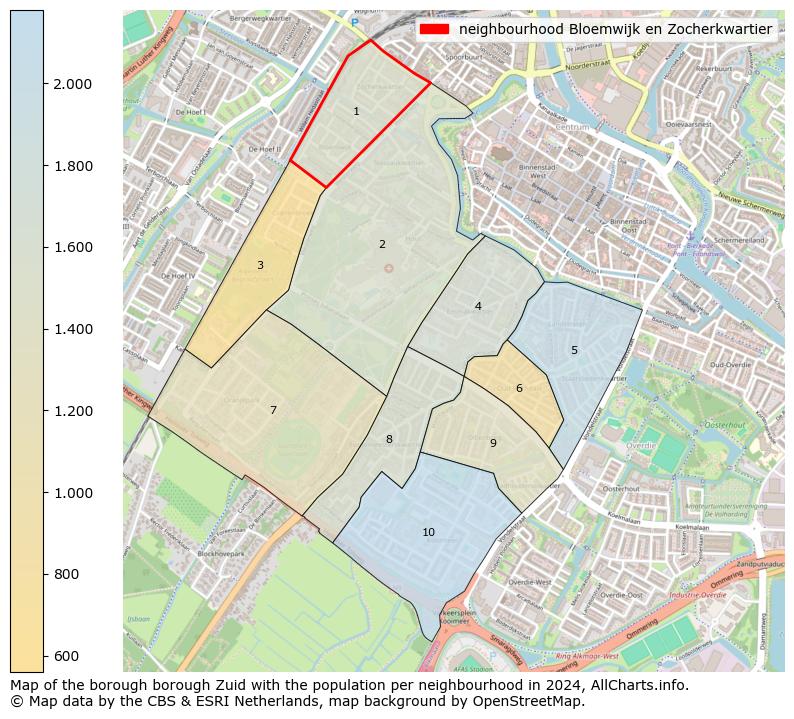 Image of the neighbourhood Bloemwijk en Zocherkwartier at the map. This image is used as introduction to this page. This page shows a lot of information about the population in the neighbourhood Bloemwijk en Zocherkwartier (such as the distribution by age groups of the residents, the composition of households, whether inhabitants are natives or Dutch with an immigration background, data about the houses (numbers, types, price development, use, type of property, ...) and more (car ownership, energy consumption, ...) based on open data from the Dutch Central Bureau of Statistics and various other sources!