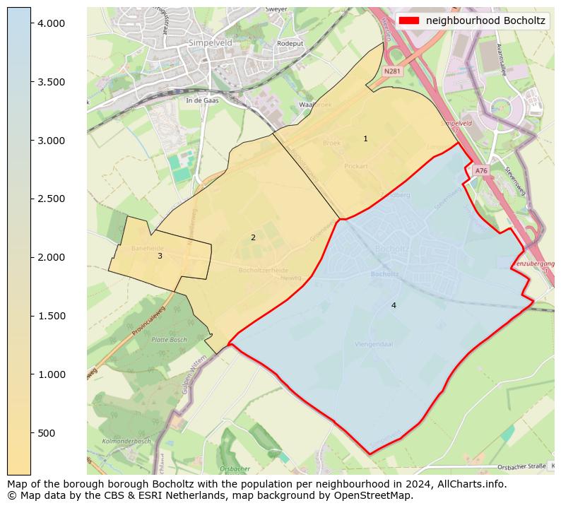 Image of the neighbourhood Bocholtz at the map. This image is used as introduction to this page. This page shows a lot of information about the population in the neighbourhood Bocholtz (such as the distribution by age groups of the residents, the composition of households, whether inhabitants are natives or Dutch with an immigration background, data about the houses (numbers, types, price development, use, type of property, ...) and more (car ownership, energy consumption, ...) based on open data from the Dutch Central Bureau of Statistics and various other sources!