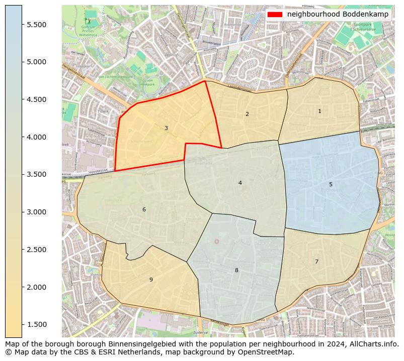 Image of the neighbourhood Boddenkamp at the map. This image is used as introduction to this page. This page shows a lot of information about the population in the neighbourhood Boddenkamp (such as the distribution by age groups of the residents, the composition of households, whether inhabitants are natives or Dutch with an immigration background, data about the houses (numbers, types, price development, use, type of property, ...) and more (car ownership, energy consumption, ...) based on open data from the Dutch Central Bureau of Statistics and various other sources!