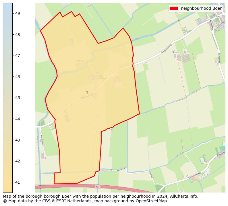 Image of the neighbourhood Boer at the map. This image is used as introduction to this page. This page shows a lot of information about the population in the neighbourhood Boer (such as the distribution by age groups of the residents, the composition of households, whether inhabitants are natives or Dutch with an immigration background, data about the houses (numbers, types, price development, use, type of property, ...) and more (car ownership, energy consumption, ...) based on open data from the Dutch Central Bureau of Statistics and various other sources!