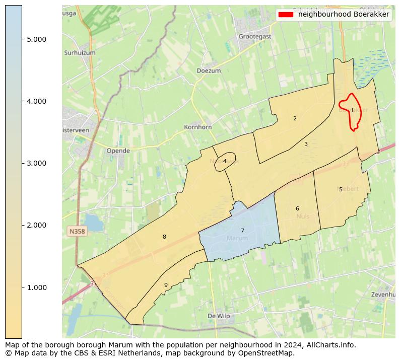 Image of the neighbourhood Boerakker at the map. This image is used as introduction to this page. This page shows a lot of information about the population in the neighbourhood Boerakker (such as the distribution by age groups of the residents, the composition of households, whether inhabitants are natives or Dutch with an immigration background, data about the houses (numbers, types, price development, use, type of property, ...) and more (car ownership, energy consumption, ...) based on open data from the Dutch Central Bureau of Statistics and various other sources!