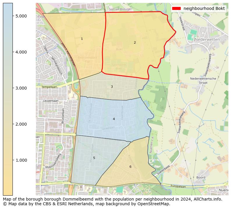 Image of the neighbourhood Bokt at the map. This image is used as introduction to this page. This page shows a lot of information about the population in the neighbourhood Bokt (such as the distribution by age groups of the residents, the composition of households, whether inhabitants are natives or Dutch with an immigration background, data about the houses (numbers, types, price development, use, type of property, ...) and more (car ownership, energy consumption, ...) based on open data from the Dutch Central Bureau of Statistics and various other sources!