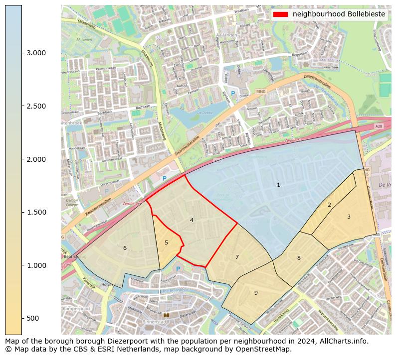 Image of the neighbourhood Bollebieste at the map. This image is used as introduction to this page. This page shows a lot of information about the population in the neighbourhood Bollebieste (such as the distribution by age groups of the residents, the composition of households, whether inhabitants are natives or Dutch with an immigration background, data about the houses (numbers, types, price development, use, type of property, ...) and more (car ownership, energy consumption, ...) based on open data from the Dutch Central Bureau of Statistics and various other sources!