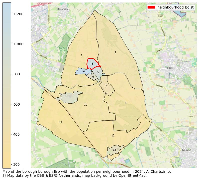 Image of the neighbourhood Bolst at the map. This image is used as introduction to this page. This page shows a lot of information about the population in the neighbourhood Bolst (such as the distribution by age groups of the residents, the composition of households, whether inhabitants are natives or Dutch with an immigration background, data about the houses (numbers, types, price development, use, type of property, ...) and more (car ownership, energy consumption, ...) based on open data from the Dutch Central Bureau of Statistics and various other sources!