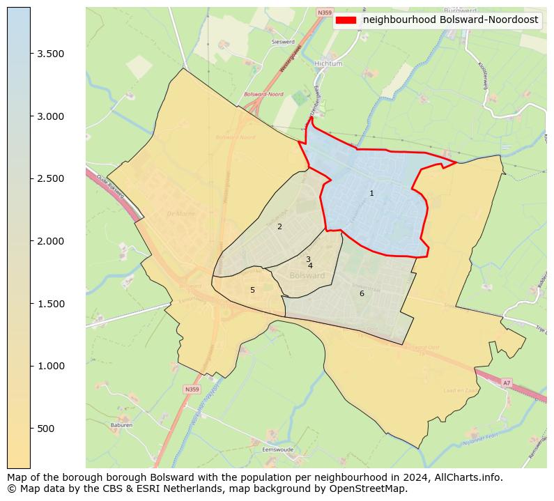 Image of the neighbourhood Bolsward-Noordoost at the map. This image is used as introduction to this page. This page shows a lot of information about the population in the neighbourhood Bolsward-Noordoost (such as the distribution by age groups of the residents, the composition of households, whether inhabitants are natives or Dutch with an immigration background, data about the houses (numbers, types, price development, use, type of property, ...) and more (car ownership, energy consumption, ...) based on open data from the Dutch Central Bureau of Statistics and various other sources!