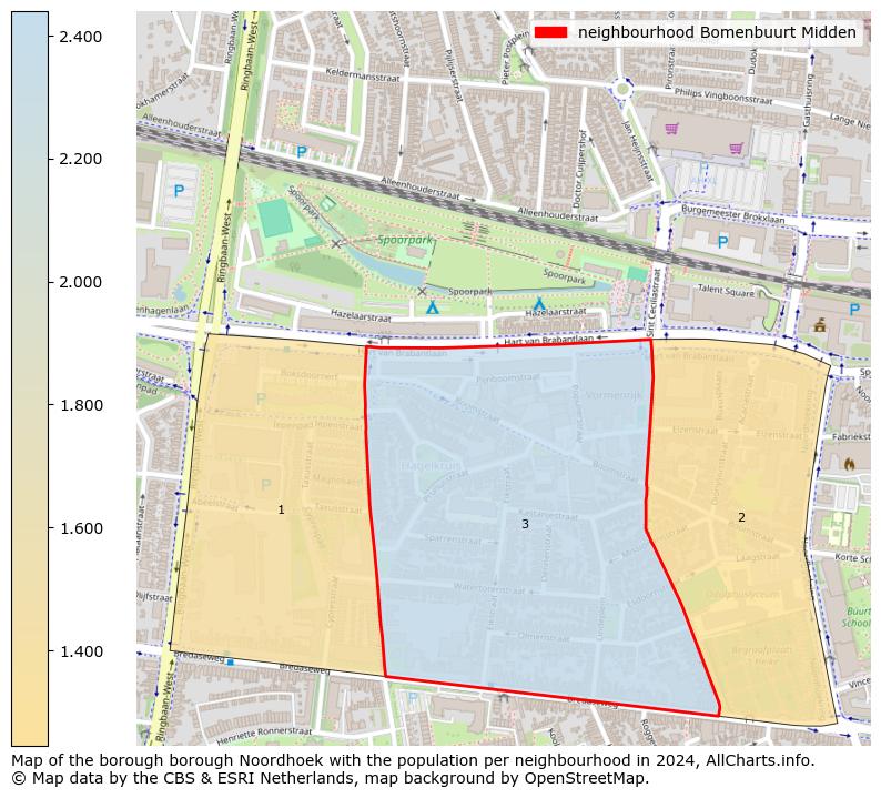 Image of the neighbourhood Bomenbuurt Midden at the map. This image is used as introduction to this page. This page shows a lot of information about the population in the neighbourhood Bomenbuurt Midden (such as the distribution by age groups of the residents, the composition of households, whether inhabitants are natives or Dutch with an immigration background, data about the houses (numbers, types, price development, use, type of property, ...) and more (car ownership, energy consumption, ...) based on open data from the Dutch Central Bureau of Statistics and various other sources!