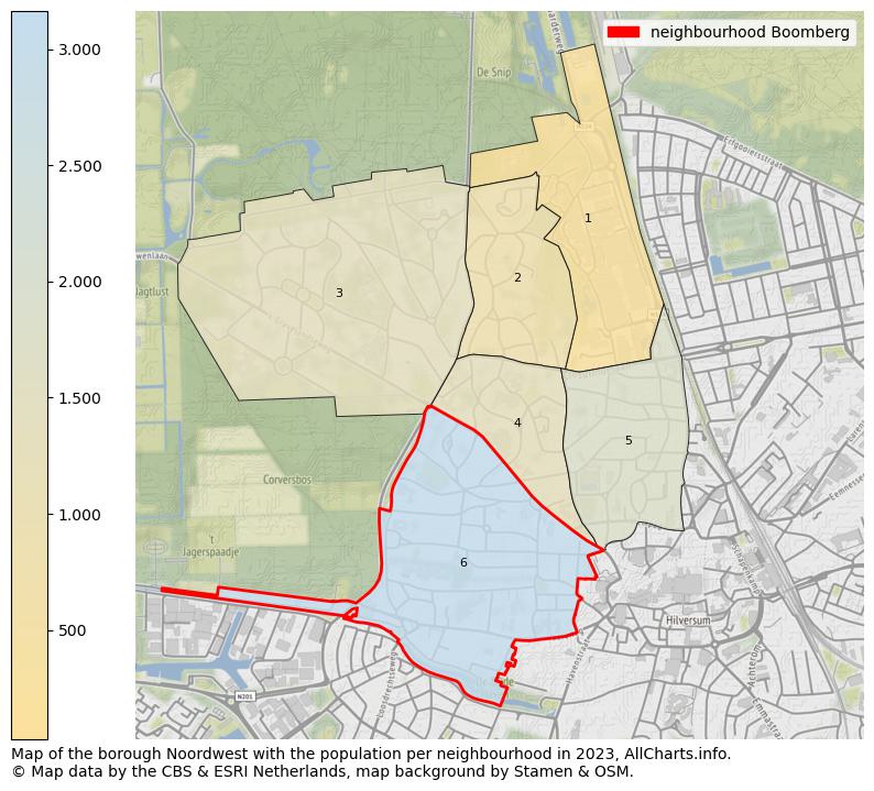 Map of the borough Noordwest with the population per neighbourhood in 2023. This page shows a lot of information about residents (such as the distribution by age groups, family composition, gender, native or Dutch with an immigration background, ...), homes (numbers, types, price development, use, type of property, ...) and more (car ownership, energy consumption, ...) based on open data from the Dutch Central Bureau of Statistics and various other sources!