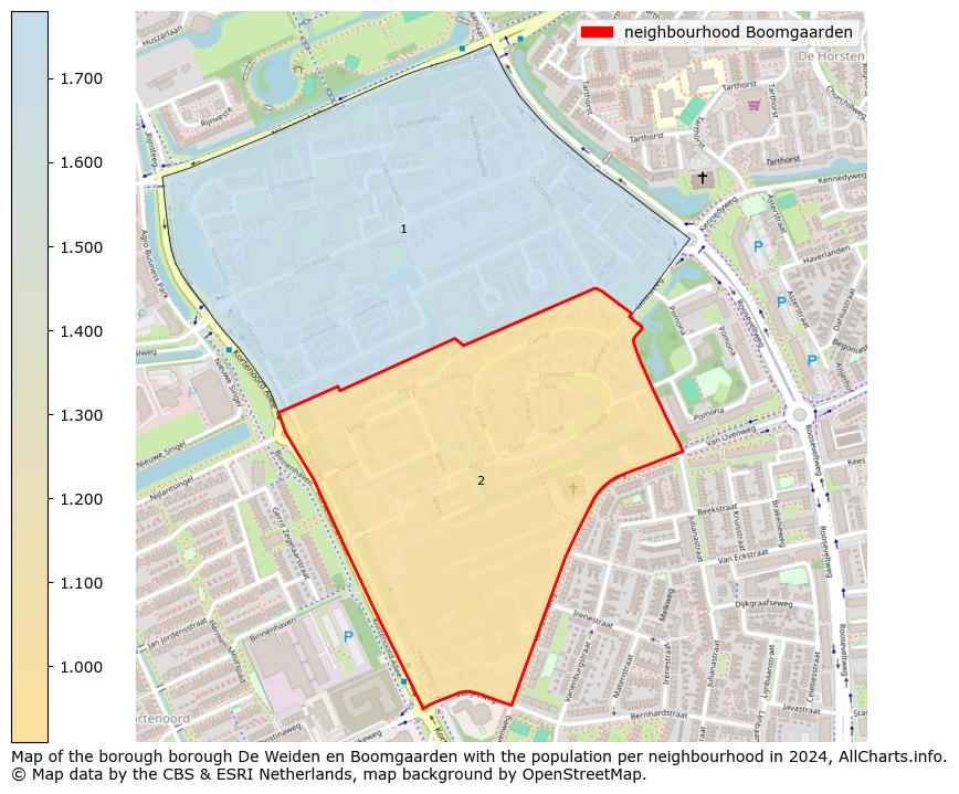 Image of the neighbourhood Boomgaarden at the map. This image is used as introduction to this page. This page shows a lot of information about the population in the neighbourhood Boomgaarden (such as the distribution by age groups of the residents, the composition of households, whether inhabitants are natives or Dutch with an immigration background, data about the houses (numbers, types, price development, use, type of property, ...) and more (car ownership, energy consumption, ...) based on open data from the Dutch Central Bureau of Statistics and various other sources!