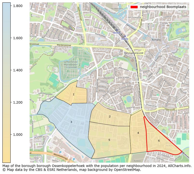 Image of the neighbourhood Boomplaats at the map. This image is used as introduction to this page. This page shows a lot of information about the population in the neighbourhood Boomplaats (such as the distribution by age groups of the residents, the composition of households, whether inhabitants are natives or Dutch with an immigration background, data about the houses (numbers, types, price development, use, type of property, ...) and more (car ownership, energy consumption, ...) based on open data from the Dutch Central Bureau of Statistics and various other sources!