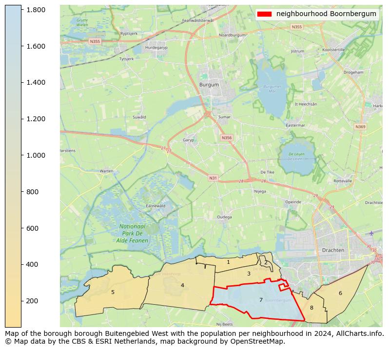 Image of the neighbourhood Boornbergum at the map. This image is used as introduction to this page. This page shows a lot of information about the population in the neighbourhood Boornbergum (such as the distribution by age groups of the residents, the composition of households, whether inhabitants are natives or Dutch with an immigration background, data about the houses (numbers, types, price development, use, type of property, ...) and more (car ownership, energy consumption, ...) based on open data from the Dutch Central Bureau of Statistics and various other sources!