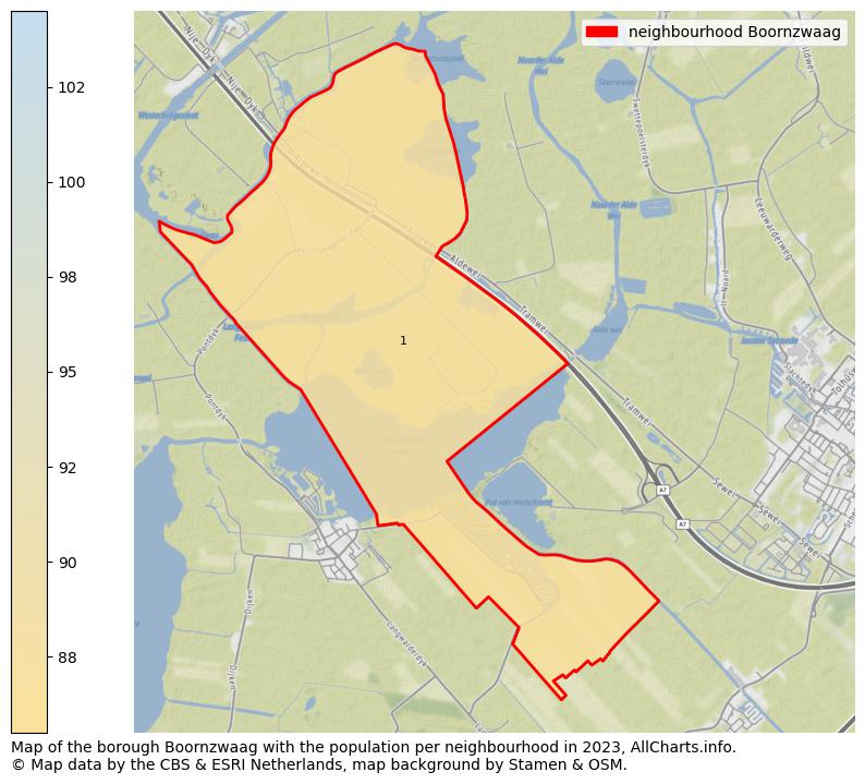 Map of the borough Boornzwaag with the population per neighbourhood in 2023. This page shows a lot of information about residents (such as the distribution by age groups, family composition, gender, native or Dutch with an immigration background, ...), homes (numbers, types, price development, use, type of property, ...) and more (car ownership, energy consumption, ...) based on open data from the Dutch Central Bureau of Statistics and various other sources!