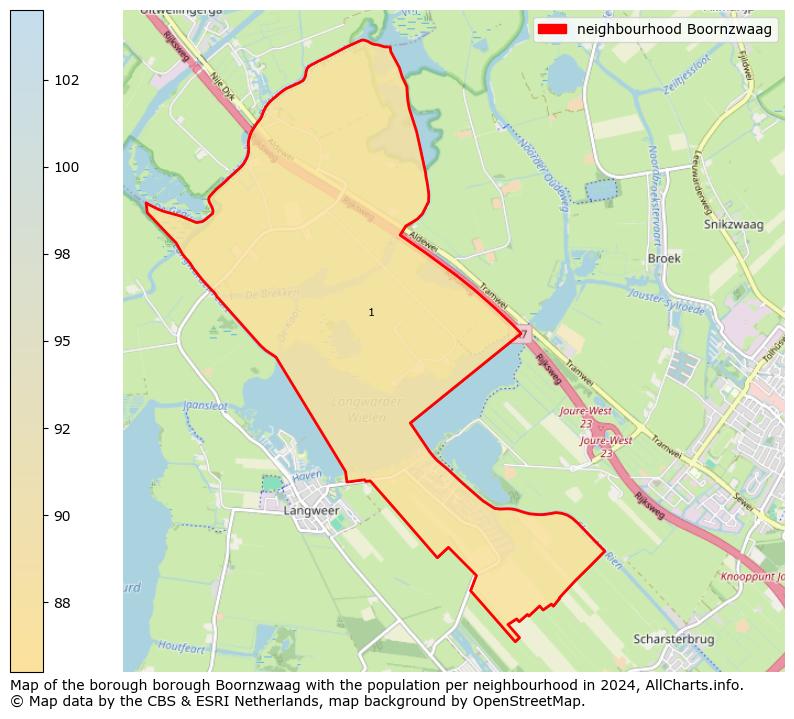 Image of the neighbourhood Boornzwaag at the map. This image is used as introduction to this page. This page shows a lot of information about the population in the neighbourhood Boornzwaag (such as the distribution by age groups of the residents, the composition of households, whether inhabitants are natives or Dutch with an immigration background, data about the houses (numbers, types, price development, use, type of property, ...) and more (car ownership, energy consumption, ...) based on open data from the Dutch Central Bureau of Statistics and various other sources!