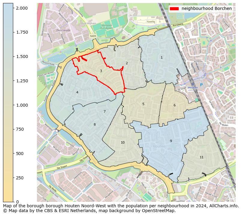 Image of the neighbourhood Borchen at the map. This image is used as introduction to this page. This page shows a lot of information about the population in the neighbourhood Borchen (such as the distribution by age groups of the residents, the composition of households, whether inhabitants are natives or Dutch with an immigration background, data about the houses (numbers, types, price development, use, type of property, ...) and more (car ownership, energy consumption, ...) based on open data from the Dutch Central Bureau of Statistics and various other sources!