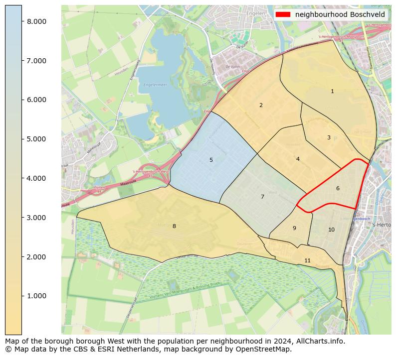 Image of the neighbourhood Boschveld at the map. This image is used as introduction to this page. This page shows a lot of information about the population in the neighbourhood Boschveld (such as the distribution by age groups of the residents, the composition of households, whether inhabitants are natives or Dutch with an immigration background, data about the houses (numbers, types, price development, use, type of property, ...) and more (car ownership, energy consumption, ...) based on open data from the Dutch Central Bureau of Statistics and various other sources!