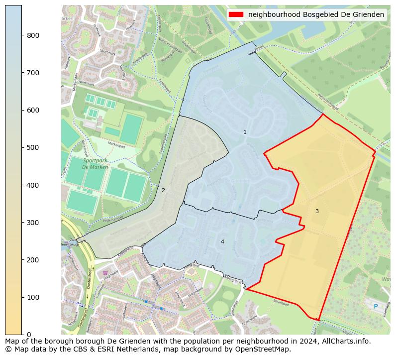 Image of the neighbourhood Bosgebied De Grienden at the map. This image is used as introduction to this page. This page shows a lot of information about the population in the neighbourhood Bosgebied De Grienden (such as the distribution by age groups of the residents, the composition of households, whether inhabitants are natives or Dutch with an immigration background, data about the houses (numbers, types, price development, use, type of property, ...) and more (car ownership, energy consumption, ...) based on open data from the Dutch Central Bureau of Statistics and various other sources!