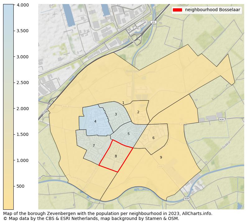 Map of the borough Zevenbergen with the population per neighbourhood in 2023. This page shows a lot of information about residents (such as the distribution by age groups, family composition, gender, native or Dutch with an immigration background, ...), homes (numbers, types, price development, use, type of property, ...) and more (car ownership, energy consumption, ...) based on open data from the Dutch Central Bureau of Statistics and various other sources!