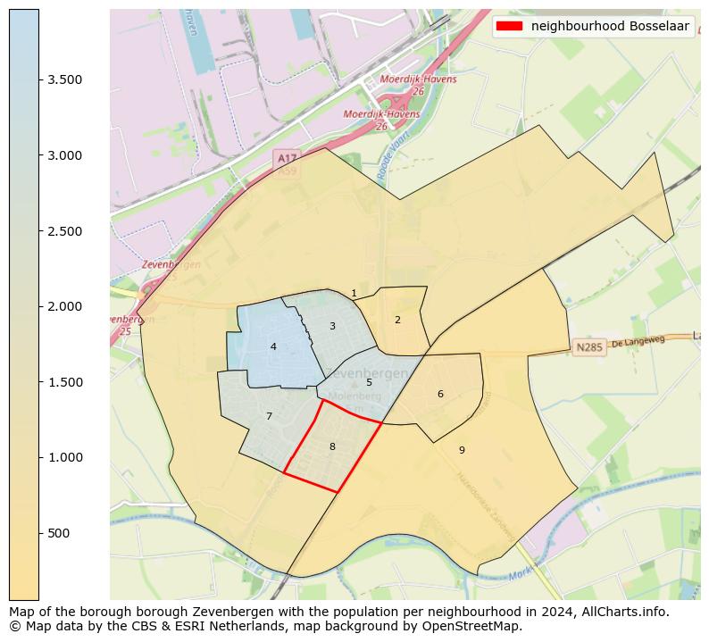 Image of the neighbourhood Bosselaar at the map. This image is used as introduction to this page. This page shows a lot of information about the population in the neighbourhood Bosselaar (such as the distribution by age groups of the residents, the composition of households, whether inhabitants are natives or Dutch with an immigration background, data about the houses (numbers, types, price development, use, type of property, ...) and more (car ownership, energy consumption, ...) based on open data from the Dutch Central Bureau of Statistics and various other sources!