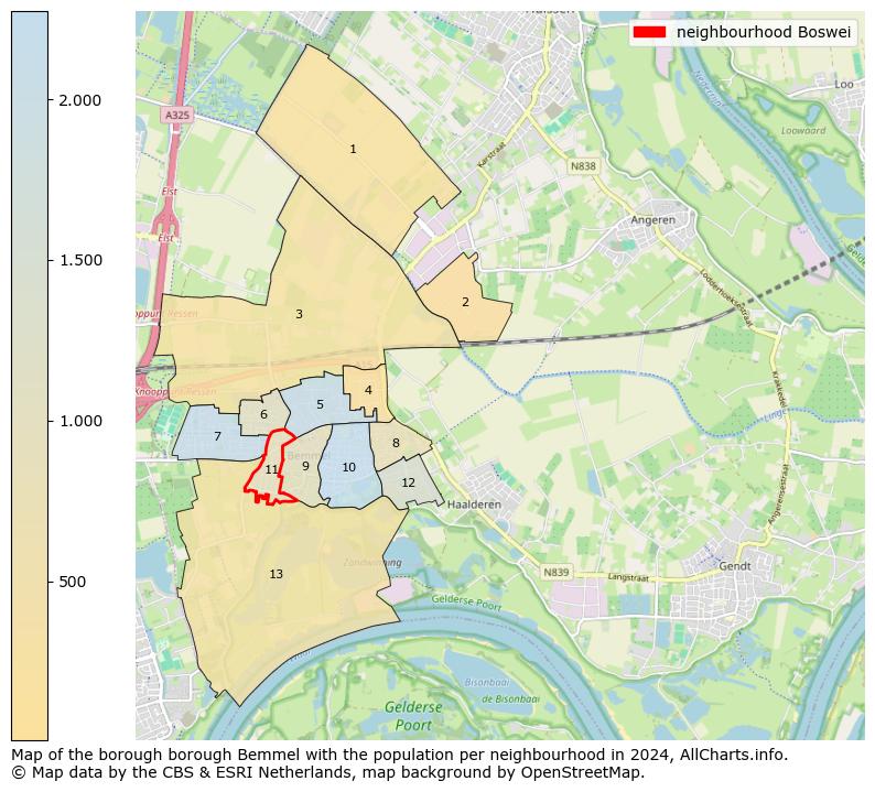 Image of the neighbourhood Boswei at the map. This image is used as introduction to this page. This page shows a lot of information about the population in the neighbourhood Boswei (such as the distribution by age groups of the residents, the composition of households, whether inhabitants are natives or Dutch with an immigration background, data about the houses (numbers, types, price development, use, type of property, ...) and more (car ownership, energy consumption, ...) based on open data from the Dutch Central Bureau of Statistics and various other sources!