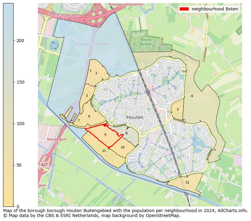 Image of the neighbourhood Boten at the map. This image is used as introduction to this page. This page shows a lot of information about the population in the neighbourhood Boten (such as the distribution by age groups of the residents, the composition of households, whether inhabitants are natives or Dutch with an immigration background, data about the houses (numbers, types, price development, use, type of property, ...) and more (car ownership, energy consumption, ...) based on open data from the Dutch Central Bureau of Statistics and various other sources!