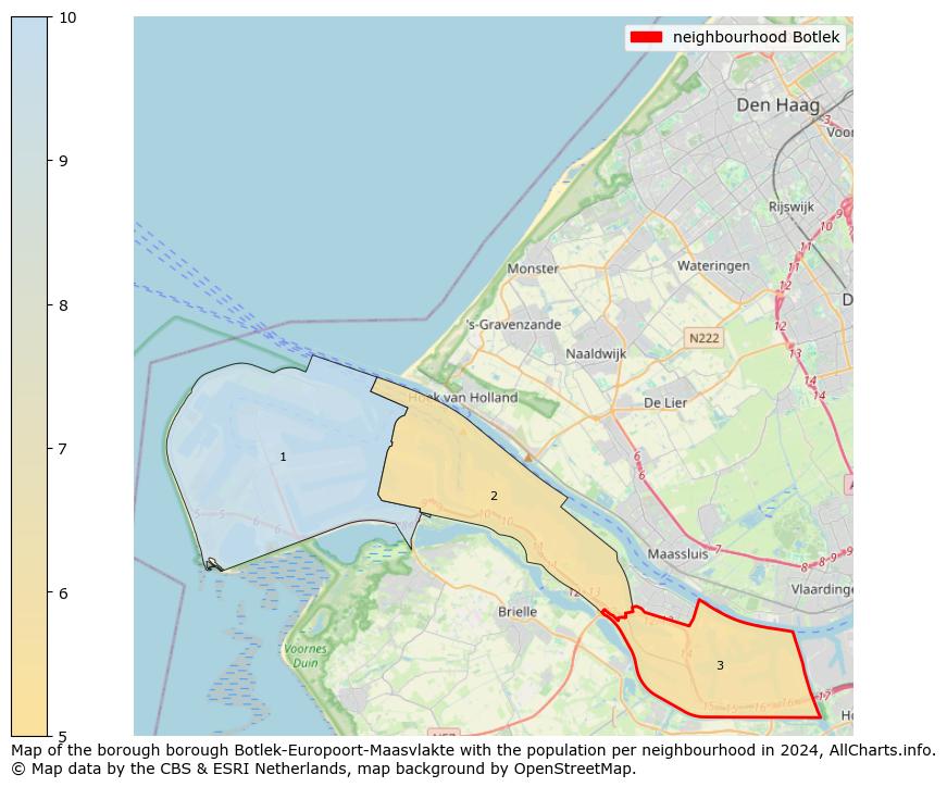 Image of the neighbourhood Botlek at the map. This image is used as introduction to this page. This page shows a lot of information about the population in the neighbourhood Botlek (such as the distribution by age groups of the residents, the composition of households, whether inhabitants are natives or Dutch with an immigration background, data about the houses (numbers, types, price development, use, type of property, ...) and more (car ownership, energy consumption, ...) based on open data from the Dutch Central Bureau of Statistics and various other sources!