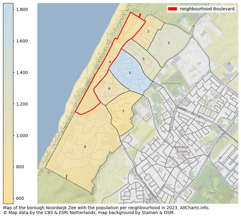 Map of the borough Noordwijk Zee with the population per neighbourhood in 2023. This page shows a lot of information about residents (such as the distribution by age groups, family composition, gender, native or Dutch with an immigration background, ...), homes (numbers, types, price development, use, type of property, ...) and more (car ownership, energy consumption, ...) based on open data from the Dutch Central Bureau of Statistics and various other sources!