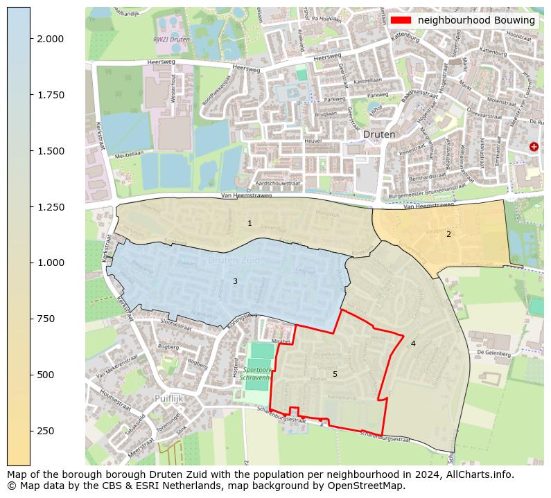 Image of the neighbourhood Bouwing at the map. This image is used as introduction to this page. This page shows a lot of information about the population in the neighbourhood Bouwing (such as the distribution by age groups of the residents, the composition of households, whether inhabitants are natives or Dutch with an immigration background, data about the houses (numbers, types, price development, use, type of property, ...) and more (car ownership, energy consumption, ...) based on open data from the Dutch Central Bureau of Statistics and various other sources!