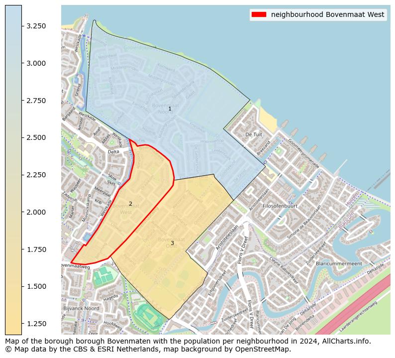 Image of the neighbourhood Bovenmaat West at the map. This image is used as introduction to this page. This page shows a lot of information about the population in the neighbourhood Bovenmaat West (such as the distribution by age groups of the residents, the composition of households, whether inhabitants are natives or Dutch with an immigration background, data about the houses (numbers, types, price development, use, type of property, ...) and more (car ownership, energy consumption, ...) based on open data from the Dutch Central Bureau of Statistics and various other sources!