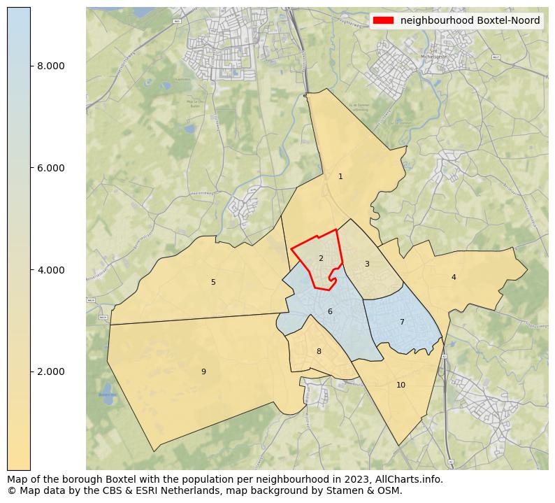 Map of the borough Boxtel with the population per neighbourhood in 2023. This page shows a lot of information about residents (such as the distribution by age groups, family composition, gender, native or Dutch with an immigration background, ...), homes (numbers, types, price development, use, type of property, ...) and more (car ownership, energy consumption, ...) based on open data from the Dutch Central Bureau of Statistics and various other sources!