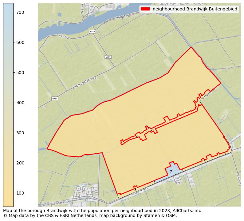 Map of the borough Brandwijk with the population per neighbourhood in 2023. This page shows a lot of information about residents (such as the distribution by age groups, family composition, gender, native or Dutch with an immigration background, ...), homes (numbers, types, price development, use, type of property, ...) and more (car ownership, energy consumption, ...) based on open data from the Dutch Central Bureau of Statistics and various other sources!