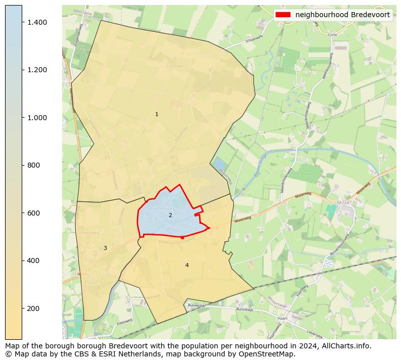 Image of the neighbourhood Bredevoort at the map. This image is used as introduction to this page. This page shows a lot of information about the population in the neighbourhood Bredevoort (such as the distribution by age groups of the residents, the composition of households, whether inhabitants are natives or Dutch with an immigration background, data about the houses (numbers, types, price development, use, type of property, ...) and more (car ownership, energy consumption, ...) based on open data from the Dutch Central Bureau of Statistics and various other sources!