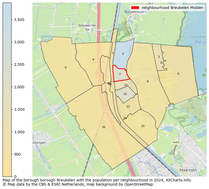 Image of the neighbourhood Breukelen Midden at the map. This image is used as introduction to this page. This page shows a lot of information about the population in the neighbourhood Breukelen Midden (such as the distribution by age groups of the residents, the composition of households, whether inhabitants are natives or Dutch with an immigration background, data about the houses (numbers, types, price development, use, type of property, ...) and more (car ownership, energy consumption, ...) based on open data from the Dutch Central Bureau of Statistics and various other sources!