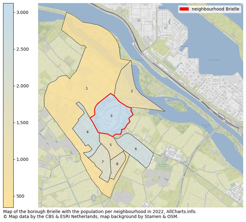 Map of the borough Brielle with the population per neighbourhood in 2022. This page shows a lot of information about residents (such as the distribution by age groups, family composition, gender, native or Dutch with an immigration background, ...), homes (numbers, types, price development, use, type of property, ...) and more (car ownership, energy consumption, ...) based on open data from the Dutch Central Bureau of Statistics and various other sources!