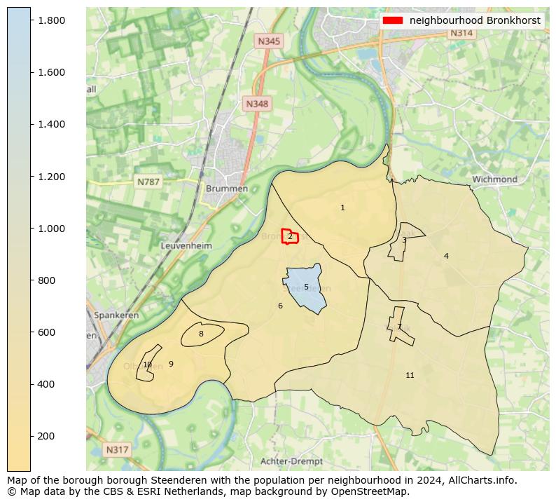 Image of the neighbourhood Bronkhorst at the map. This image is used as introduction to this page. This page shows a lot of information about the population in the neighbourhood Bronkhorst (such as the distribution by age groups of the residents, the composition of households, whether inhabitants are natives or Dutch with an immigration background, data about the houses (numbers, types, price development, use, type of property, ...) and more (car ownership, energy consumption, ...) based on open data from the Dutch Central Bureau of Statistics and various other sources!