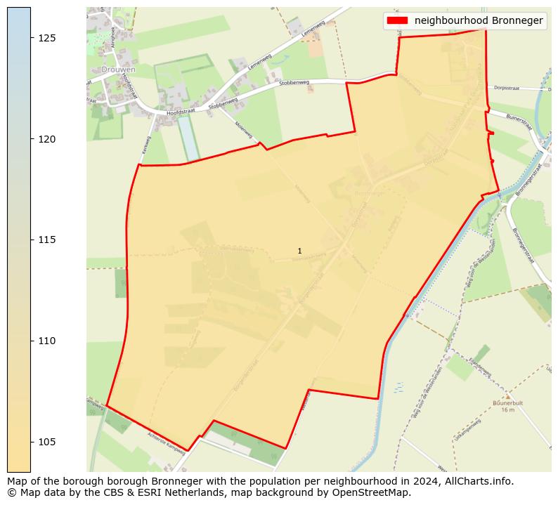 Image of the neighbourhood Bronneger at the map. This image is used as introduction to this page. This page shows a lot of information about the population in the neighbourhood Bronneger (such as the distribution by age groups of the residents, the composition of households, whether inhabitants are natives or Dutch with an immigration background, data about the houses (numbers, types, price development, use, type of property, ...) and more (car ownership, energy consumption, ...) based on open data from the Dutch Central Bureau of Statistics and various other sources!