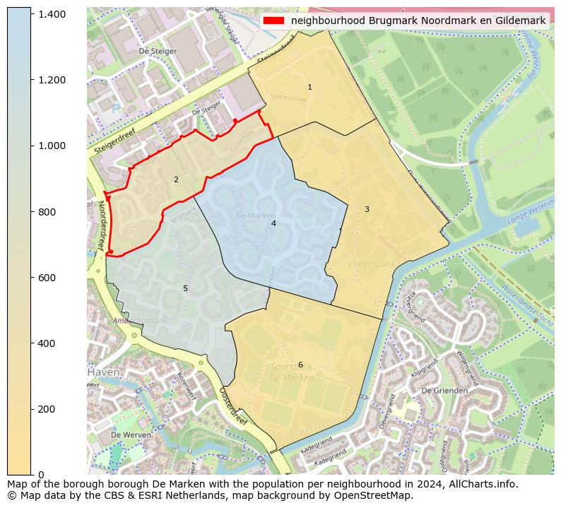 Image of the neighbourhood Brugmark Noordmark en Gildemark at the map. This image is used as introduction to this page. This page shows a lot of information about the population in the neighbourhood Brugmark Noordmark en Gildemark (such as the distribution by age groups of the residents, the composition of households, whether inhabitants are natives or Dutch with an immigration background, data about the houses (numbers, types, price development, use, type of property, ...) and more (car ownership, energy consumption, ...) based on open data from the Dutch Central Bureau of Statistics and various other sources!