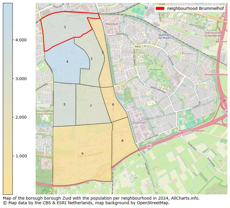 Image of the neighbourhood Brummelhof at the map. This image is used as introduction to this page. This page shows a lot of information about the population in the neighbourhood Brummelhof (such as the distribution by age groups of the residents, the composition of households, whether inhabitants are natives or Dutch with an immigration background, data about the houses (numbers, types, price development, use, type of property, ...) and more (car ownership, energy consumption, ...) based on open data from the Dutch Central Bureau of Statistics and various other sources!