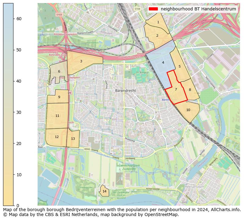 Image of the neighbourhood BT Handelscentrum at the map. This image is used as introduction to this page. This page shows a lot of information about the population in the neighbourhood BT Handelscentrum (such as the distribution by age groups of the residents, the composition of households, whether inhabitants are natives or Dutch with an immigration background, data about the houses (numbers, types, price development, use, type of property, ...) and more (car ownership, energy consumption, ...) based on open data from the Dutch Central Bureau of Statistics and various other sources!