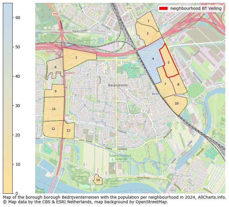 Image of the neighbourhood BT Veiling at the map. This image is used as introduction to this page. This page shows a lot of information about the population in the neighbourhood BT Veiling (such as the distribution by age groups of the residents, the composition of households, whether inhabitants are natives or Dutch with an immigration background, data about the houses (numbers, types, price development, use, type of property, ...) and more (car ownership, energy consumption, ...) based on open data from the Dutch Central Bureau of Statistics and various other sources!