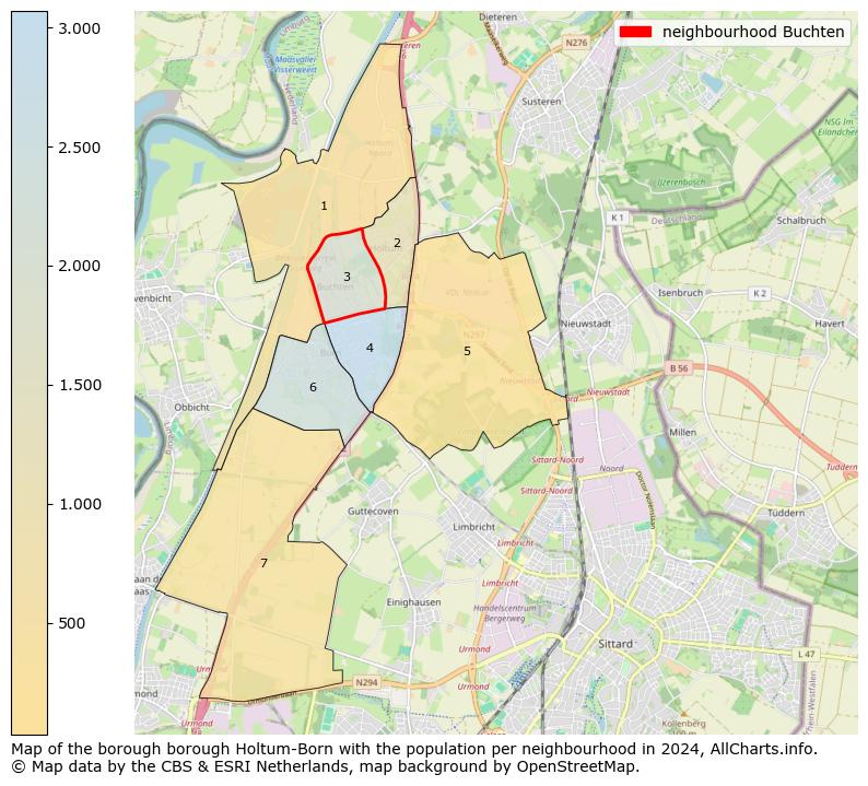 Image of the neighbourhood Buchten at the map. This image is used as introduction to this page. This page shows a lot of information about the population in the neighbourhood Buchten (such as the distribution by age groups of the residents, the composition of households, whether inhabitants are natives or Dutch with an immigration background, data about the houses (numbers, types, price development, use, type of property, ...) and more (car ownership, energy consumption, ...) based on open data from the Dutch Central Bureau of Statistics and various other sources!