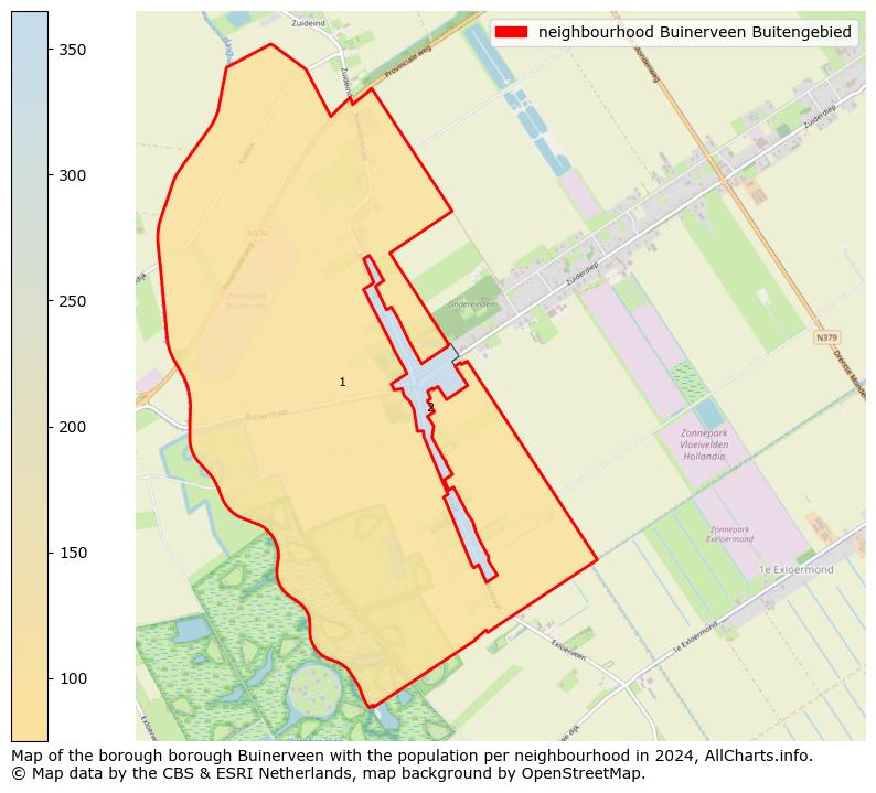 Image of the neighbourhood Buinerveen Buitengebied at the map. This image is used as introduction to this page. This page shows a lot of information about the population in the neighbourhood Buinerveen Buitengebied (such as the distribution by age groups of the residents, the composition of households, whether inhabitants are natives or Dutch with an immigration background, data about the houses (numbers, types, price development, use, type of property, ...) and more (car ownership, energy consumption, ...) based on open data from the Dutch Central Bureau of Statistics and various other sources!