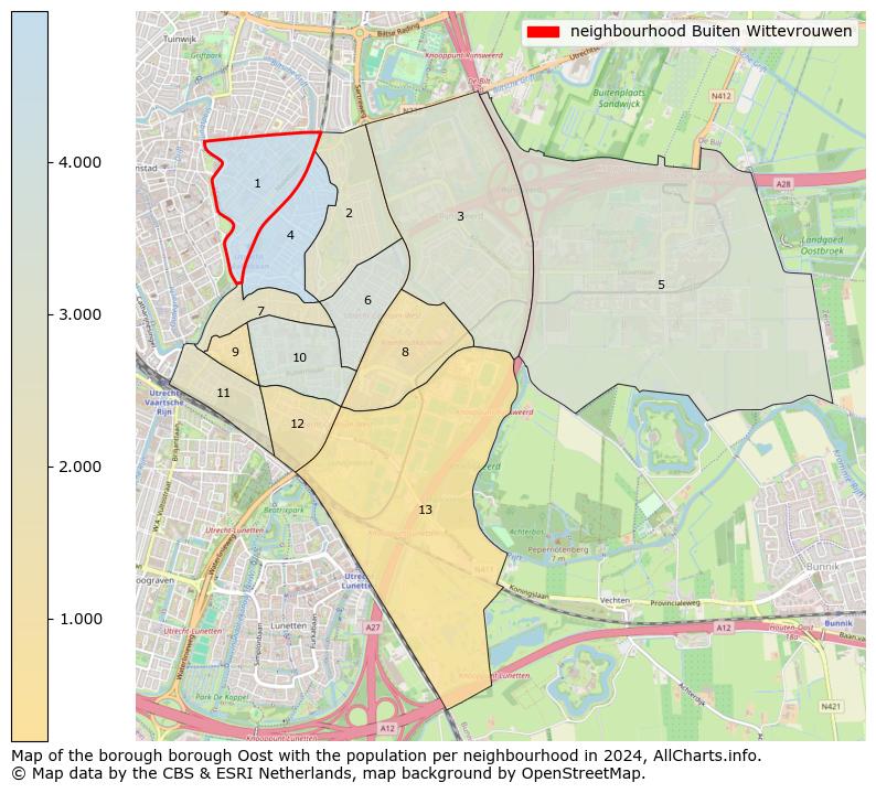 Image of the neighbourhood Buiten Wittevrouwen at the map. This image is used as introduction to this page. This page shows a lot of information about the population in the neighbourhood Buiten Wittevrouwen (such as the distribution by age groups of the residents, the composition of households, whether inhabitants are natives or Dutch with an immigration background, data about the houses (numbers, types, price development, use, type of property, ...) and more (car ownership, energy consumption, ...) based on open data from the Dutch Central Bureau of Statistics and various other sources!