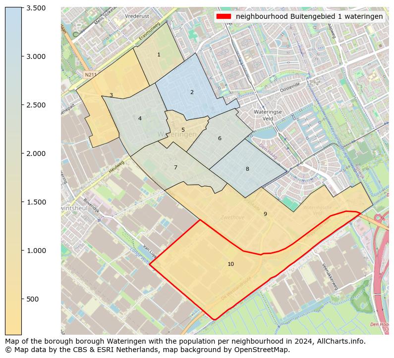 Image of the neighbourhood Buitengebied 1 wateringen at the map. This image is used as introduction to this page. This page shows a lot of information about the population in the neighbourhood Buitengebied 1 wateringen (such as the distribution by age groups of the residents, the composition of households, whether inhabitants are natives or Dutch with an immigration background, data about the houses (numbers, types, price development, use, type of property, ...) and more (car ownership, energy consumption, ...) based on open data from the Dutch Central Bureau of Statistics and various other sources!