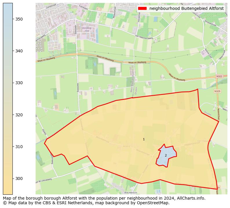 Image of the neighbourhood Buitengebied Altforst at the map. This image is used as introduction to this page. This page shows a lot of information about the population in the neighbourhood Buitengebied Altforst (such as the distribution by age groups of the residents, the composition of households, whether inhabitants are natives or Dutch with an immigration background, data about the houses (numbers, types, price development, use, type of property, ...) and more (car ownership, energy consumption, ...) based on open data from the Dutch Central Bureau of Statistics and various other sources!