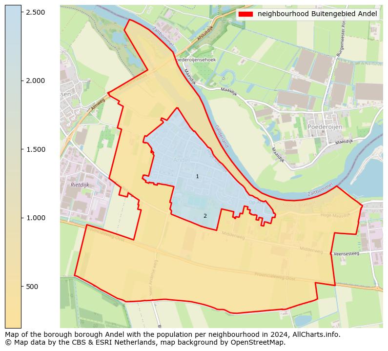 Image of the neighbourhood Buitengebied Andel at the map. This image is used as introduction to this page. This page shows a lot of information about the population in the neighbourhood Buitengebied Andel (such as the distribution by age groups of the residents, the composition of households, whether inhabitants are natives or Dutch with an immigration background, data about the houses (numbers, types, price development, use, type of property, ...) and more (car ownership, energy consumption, ...) based on open data from the Dutch Central Bureau of Statistics and various other sources!