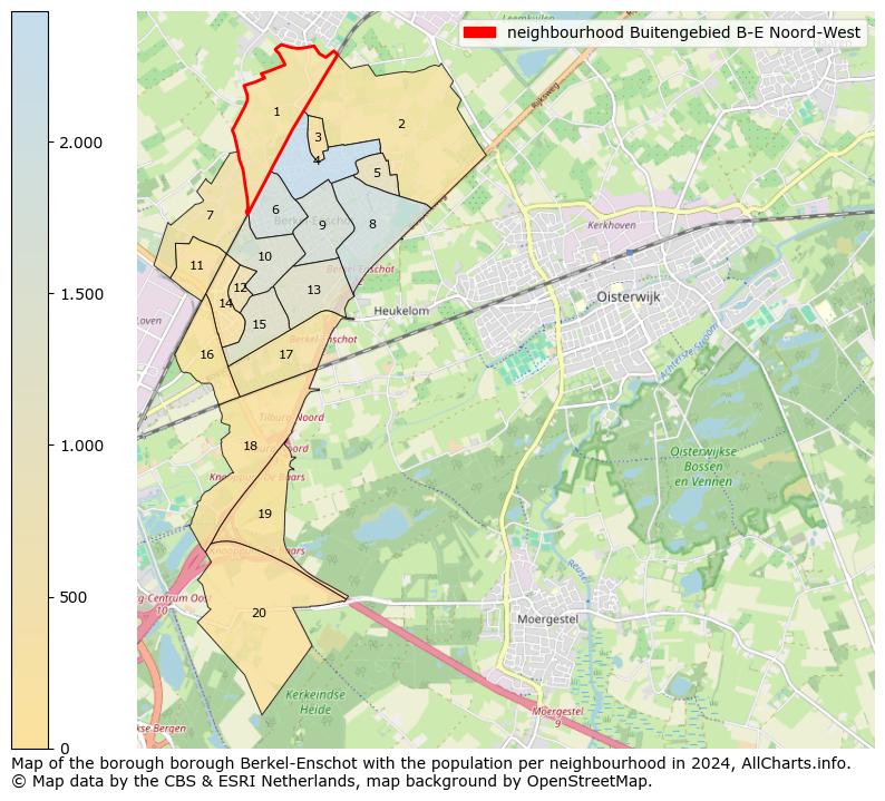 Image of the neighbourhood Buitengebied B-E Noord-West at the map. This image is used as introduction to this page. This page shows a lot of information about the population in the neighbourhood Buitengebied B-E Noord-West (such as the distribution by age groups of the residents, the composition of households, whether inhabitants are natives or Dutch with an immigration background, data about the houses (numbers, types, price development, use, type of property, ...) and more (car ownership, energy consumption, ...) based on open data from the Dutch Central Bureau of Statistics and various other sources!