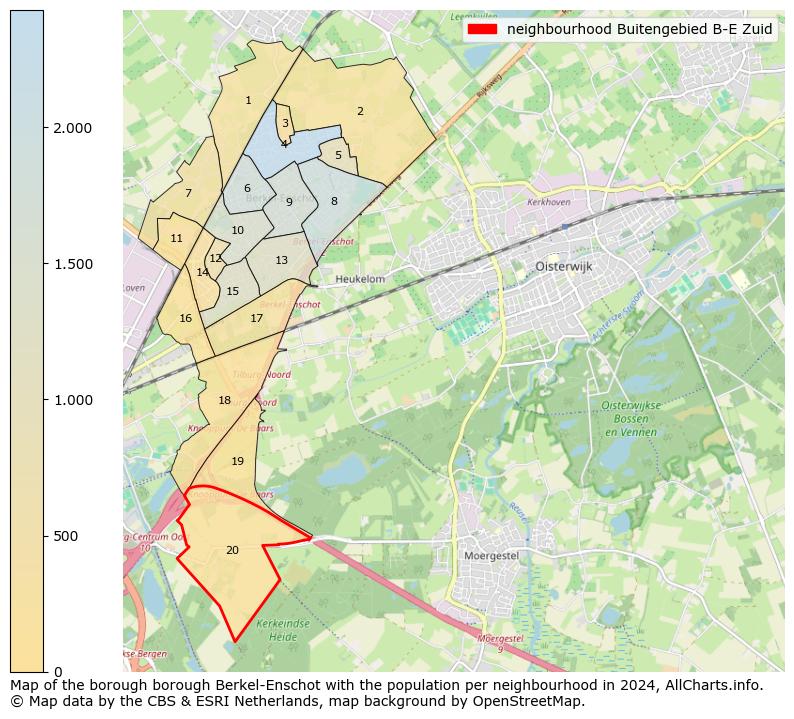 Image of the neighbourhood Buitengebied B-E Zuid at the map. This image is used as introduction to this page. This page shows a lot of information about the population in the neighbourhood Buitengebied B-E Zuid (such as the distribution by age groups of the residents, the composition of households, whether inhabitants are natives or Dutch with an immigration background, data about the houses (numbers, types, price development, use, type of property, ...) and more (car ownership, energy consumption, ...) based on open data from the Dutch Central Bureau of Statistics and various other sources!