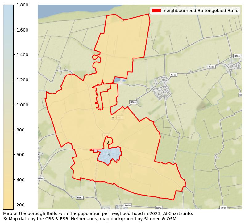 Map of the borough Baflo with the population per neighbourhood in 2023. This page shows a lot of information about residents (such as the distribution by age groups, family composition, gender, native or Dutch with an immigration background, ...), homes (numbers, types, price development, use, type of property, ...) and more (car ownership, energy consumption, ...) based on open data from the Dutch Central Bureau of Statistics and various other sources!
