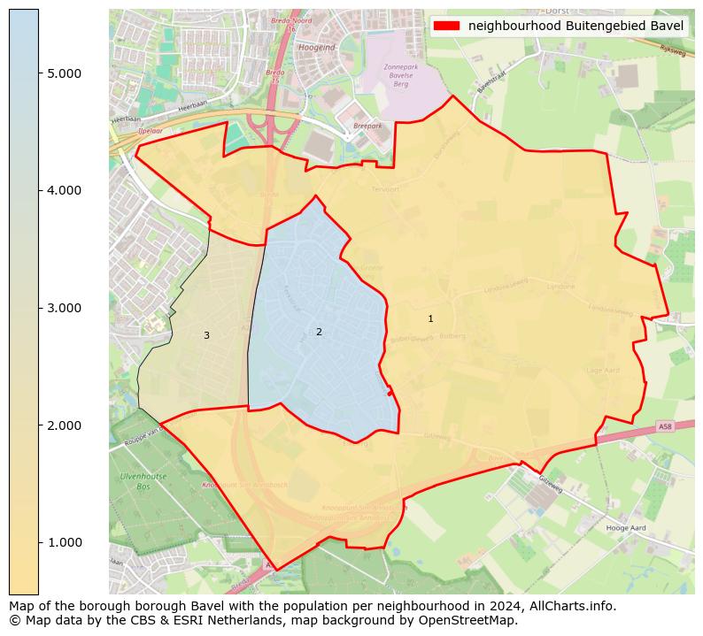 Image of the neighbourhood Buitengebied Bavel at the map. This image is used as introduction to this page. This page shows a lot of information about the population in the neighbourhood Buitengebied Bavel (such as the distribution by age groups of the residents, the composition of households, whether inhabitants are natives or Dutch with an immigration background, data about the houses (numbers, types, price development, use, type of property, ...) and more (car ownership, energy consumption, ...) based on open data from the Dutch Central Bureau of Statistics and various other sources!